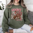 Small Military Green Cowboy Take Me Away Western Country Valentines Day Classic Rustic Vintage Graphic Sweatshirt