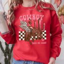 Small Red Cowboy Take Me Away Western Country Valentines Day Classic Rustic Vintage Graphic Sweatshirt