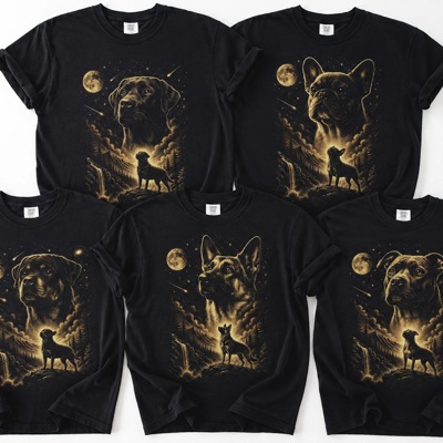 The Moon And Stars Dog Breeds Tarot Skeleton Dog Mom With Roses Under Starlit Sky Comfort Colors Tee