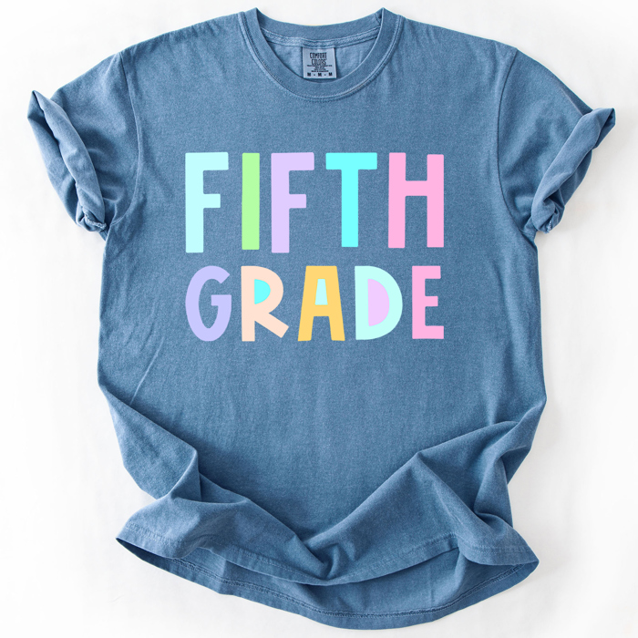 Back To School Kids, Pastel, First Day, Teacher, Grades, Students, Colorful Comfort Colors T-Shirt