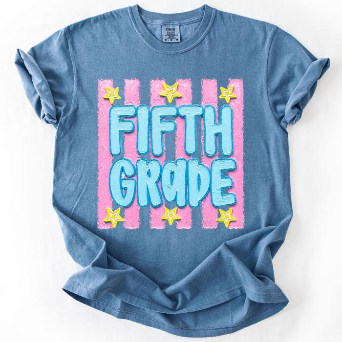 Back To School Kids, Striped, First Day, Teacher, Grades, Students, Colorful Comfort Colors T-Shirt