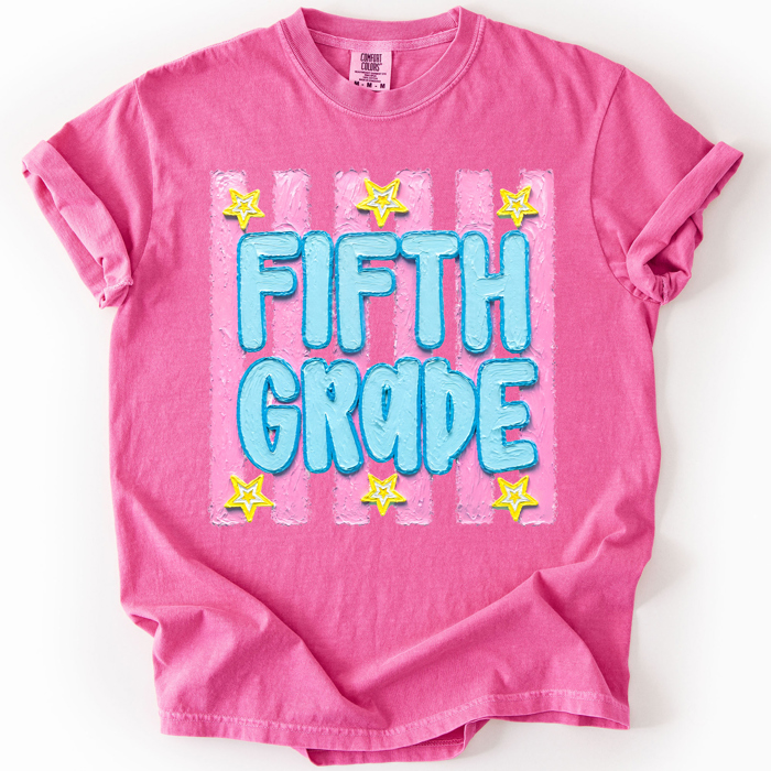 Back To School Kids, Striped, First Day, Teacher, Grades, Students, Colorful Comfort Colors T-Shirt