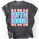  Back To School Kids, Striped, First Day, Teacher, Grades, Students, Colorful Comfort Colors T-Shirt