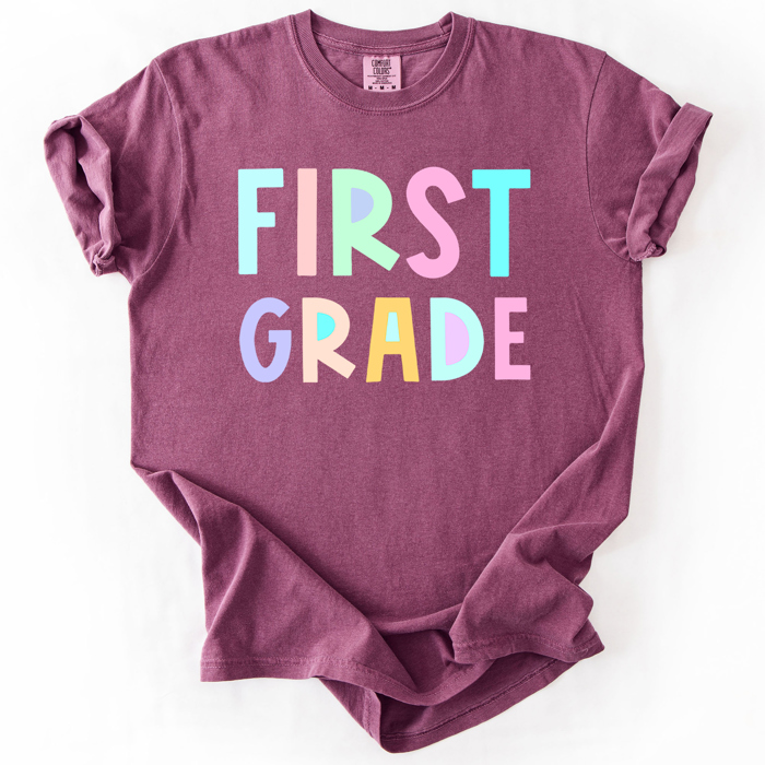 Back To School, Pastel, First Day, Teacher, Grades, Students Comfort Colors T-Shirt