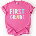  Back To School Kids, Pastel, First Day, Teacher, Grades, Students, Colorful Comfort Colors T-Shirt