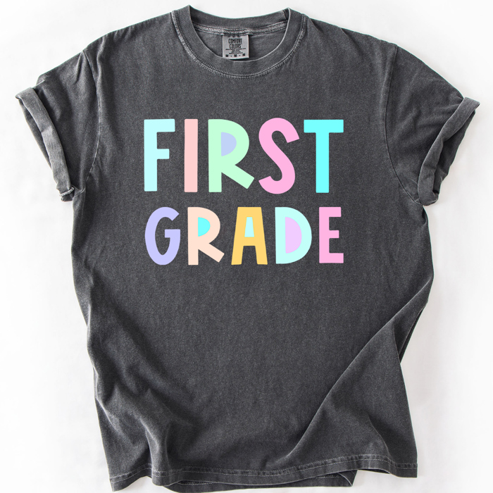 Back To School Kids, Pastel, First Day, Teacher, Grades, Students, Colorful Comfort Colors T-Shirt
