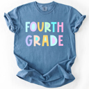  Back To School Kids, Pastel, First Day, Teacher, Grades, Students, Colorful Comfort Colors T-Shirt
