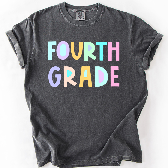 Back To School Kids, Pastel, First Day, Teacher, Grades, Students, Colorful Comfort Colors T-Shirt
