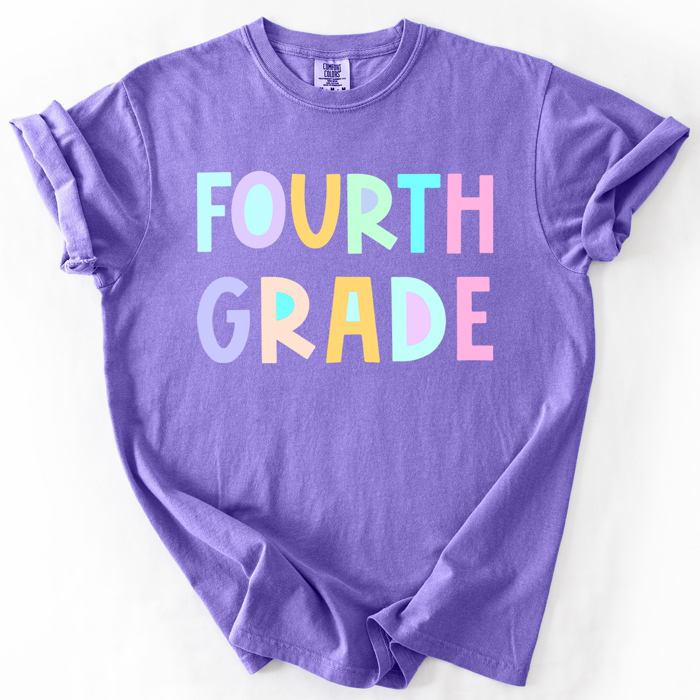 Back To School Kids, Pastel, First Day, Teacher, Grades, Students, Colorful Comfort Colors T-Shirt