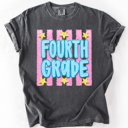  Back To School Kids, Striped, First Day, Teacher, Grades, Students, Colorful Comfort Colors T-Shirt