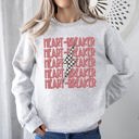 Medium Ash Light Gray Heart Breaker Retro Bolt Valentine's Day Vintage Style Statement Ultra Bold Edgy Graphic Sweatshirt