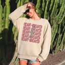 Small Sand Heart Breaker Retro Bolt Valentine's Day Vintage Style Statement Ultra Bold Edgy Graphic Sweatshirt