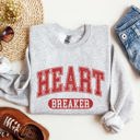 Small Ash Light Gray Heart Breaker Collegiate Love Valentine Edition Heartfelt Statement Forever Sweatshirt