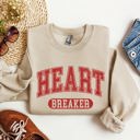 XL Sand Heart Breaker Collegiate Love Valentine Edition Heartfelt Statement Forever Sweatshirt