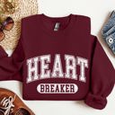 XXL Maroon Heart Breaker Collegiate Love Valentine Edition Heartfelt Statement Forever Sweatshirt