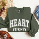 XXXL Military Green Heart Breaker Collegiate Love Valentine Edition Heartfelt Statement Forever Sweatshirt