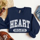 XXXL Navy Heart Breaker Collegiate Love Valentine Edition Heartfelt Statement Forever Sweatshirt
