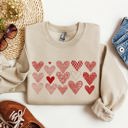 XL Sand Heart Doodles Valentine's Day Love Edition Cozy Fleece Graphic Warm Comfort Relaxed Fit Sweatshirt