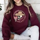 Large Maroon Howdy Valentine Skeleton Cowboy Western Country Festive Romance Graphic Sweatshirt