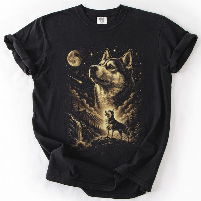 The Moon And Stars Dog Breeds Tarot Skeleton Dog Mom With Roses Under Starlit Sky Comfort Colors Tee