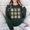  Positive Affirmations Daisy Retro Vintage Daisy Graphic Cozy Inside Everyday Positivity Sweatshirt