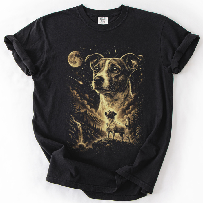 The Moon And Stars Dog Breeds Tarot Skeleton Dog Mom With Roses Under Starlit Sky Comfort Colors Tee