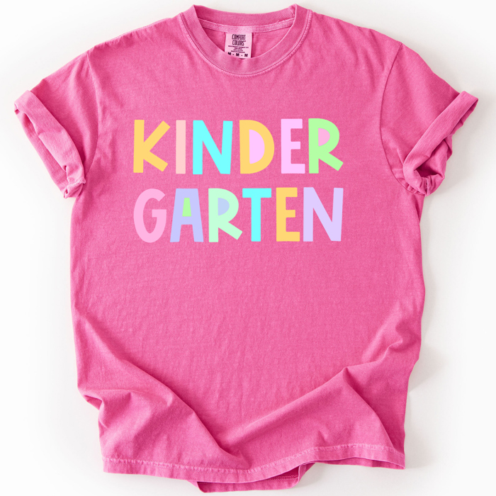 Back To School Kids, Pastel, First Day, Teacher, Grades, Students, Colorful Comfort Colors T-Shirt