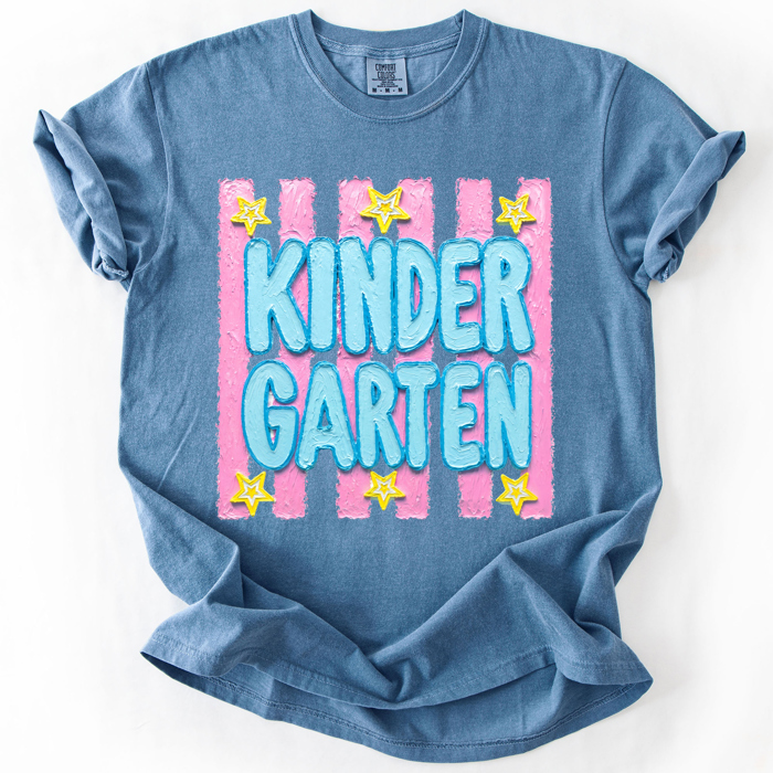 Back To School Kids, Striped, First Day, Teacher, Grades, Students, Colorful Comfort Colors T-Shirt