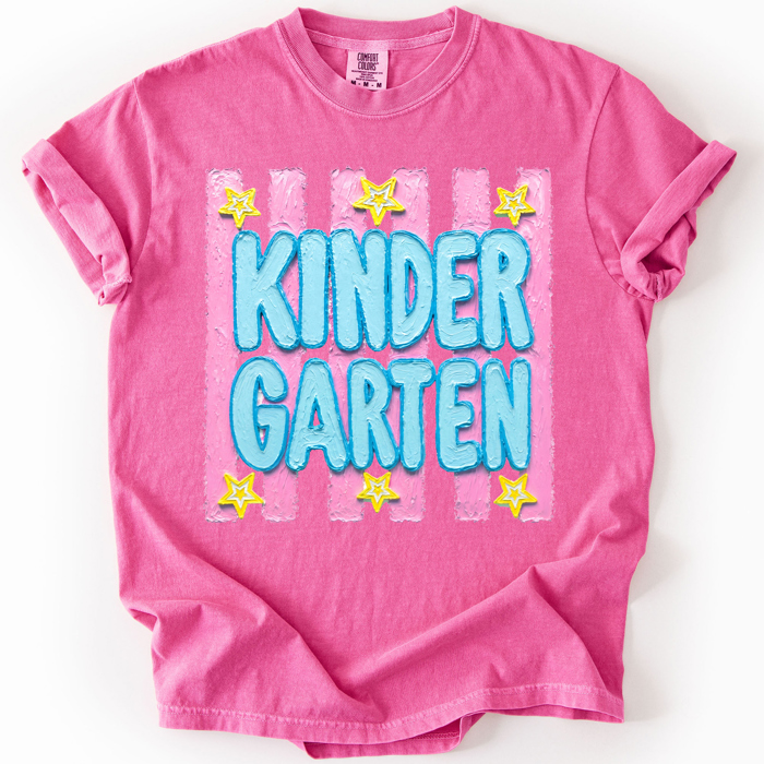 Back To School Kids, Striped, First Day, Teacher, Grades, Students, Colorful Comfort Colors T-Shirt