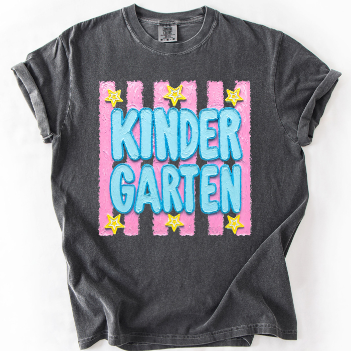 Back To School Kids, Striped, First Day, Teacher, Grades, Students, Colorful Comfort Colors T-Shirt