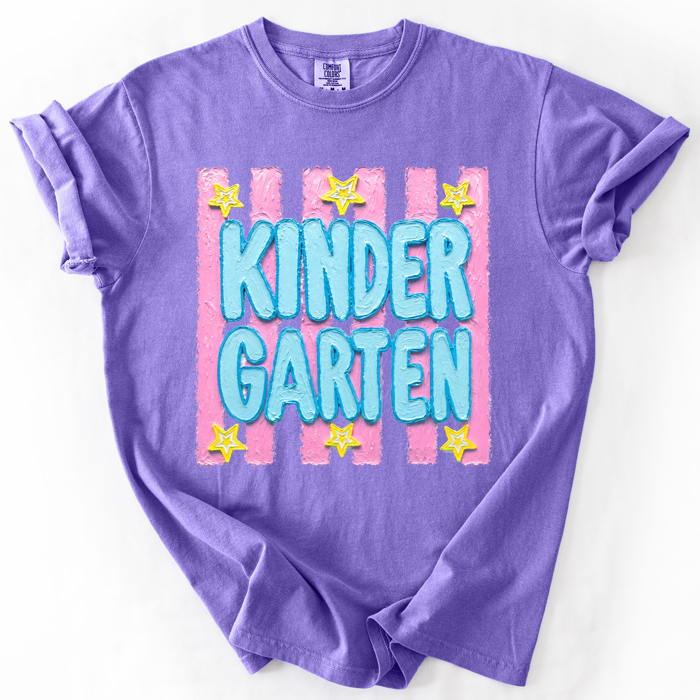 Back To School Kids, Striped, First Day, Teacher, Grades, Students, Colorful Comfort Colors T-Shirt