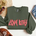 XXL Military Green Love Bites Def Retro 80s Rock Music Nostalgia Valentine's Day Limited Edition Sweatshirt