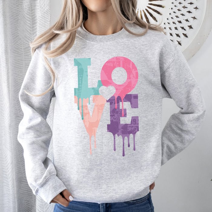 Retro Love Dripping Paint Valentine's Day Graphic Bold Edition Limited Exclusive Sweatshirt
