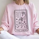XXL Light Pink Lovers Tarot Mystical Magic Celestial Romance Valentine's Day Edition Sweatshirt