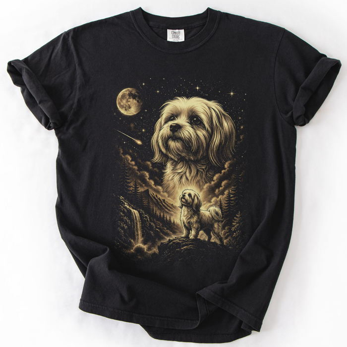 The Moon And Stars Dog Breeds Tarot Skeleton Dog Mom With Roses Under Starlit Sky Comfort Colors Tee