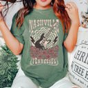 Medium Moss Dark Green Nashville Tennessee Roses Music Lover Southern City Pride And Sound Comfort Colors Tee
