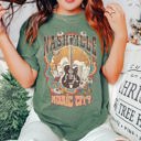 XXL Moss Dark Green Nashville Music City Colorful Sunset Skyline Edition Deluxe Limited Comfort Colors Tee