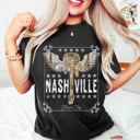 Medium Black Nashville Music City Guitar Comfort Colors Tee