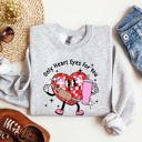 Medium Ash Light Gray Only Heart Eyes For You Disco Heart Bougie Boojee Valentine's Day Edition Sweatshirt