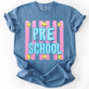  Back To School Kids, Striped, First Day, Teacher, Grades, Students, Colorful Comfort Colors T-Shirt