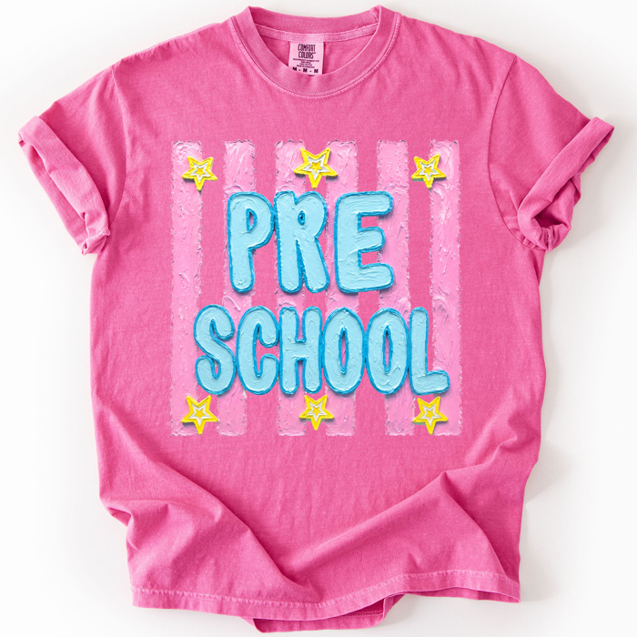Back To School Kids, Striped, First Day, Teacher, Grades, Students, Colorful Comfort Colors T-Shirt