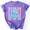  Back To School Kids, Striped, First Day, Teacher, Grades, Students, Colorful Comfort Colors T-Shirt