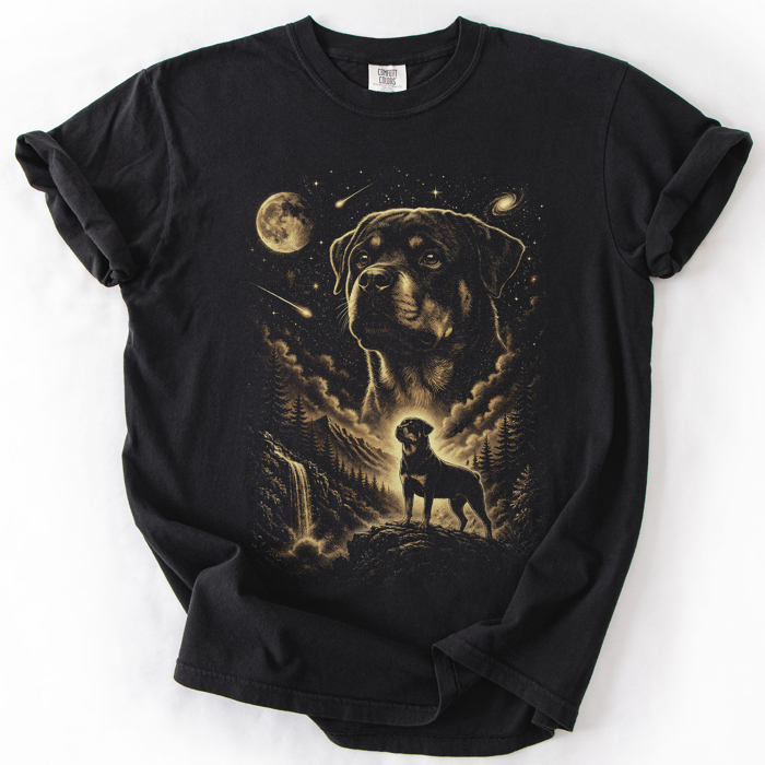 The Moon And Stars Dog Breeds Tarot Skeleton Dog Mom With Roses Under Starlit Sky Comfort Colors Tee