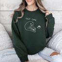 Large Military Green Self Care Frog Positivity Kindness Mental Health Mindful Living Motto Graphic Sweatshirt