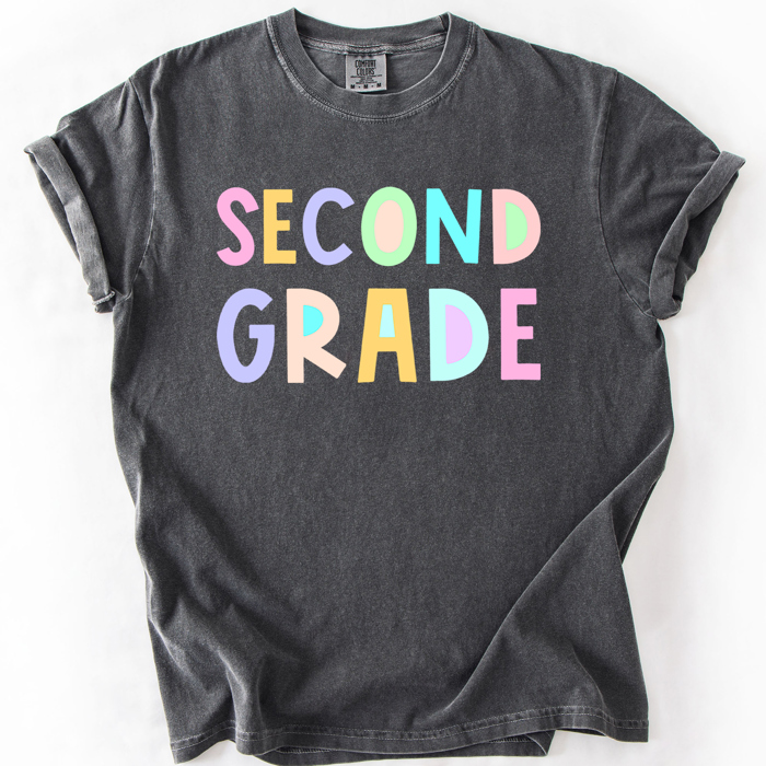 Back To School Kids, Pastel, First Day, Teacher, Grades, Students, Colorful Comfort Colors T-Shirt