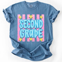  Back To School Kids, Striped, First Day, Teacher, Grades, Students, Colorful Comfort Colors T-Shirt