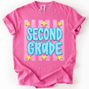  Back To School Kids, Striped, First Day, Teacher, Grades, Students, Colorful Comfort Colors T-Shirt