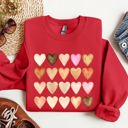 XL Red Skin Tone Hearts Multicultural Valentines Day Inclusive Love For Every Skin Tone Sweatshirt