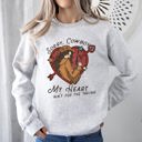 Small Ash Light Gray Sorry Cowboy My Heart Ain't For The Taking Graphic Cozy Western Inspired Sweatshirt