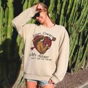 Medium Sand Sorry Cowboy My Heart Ain't For The Taking Graphic Cozy Western Inspired Sweatshirt